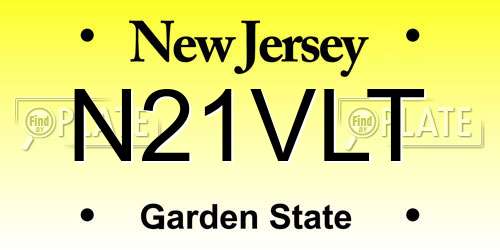 N21VLT New Jersey License Plate