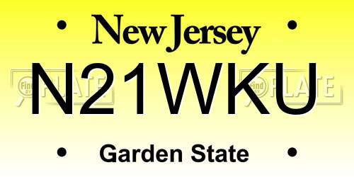 N21WKU New Jersey License Plate