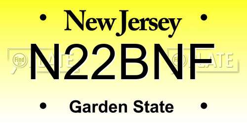 N22BNF New Jersey License Plate