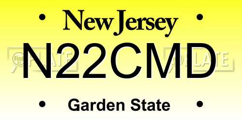 N22CMD New Jersey License Plate