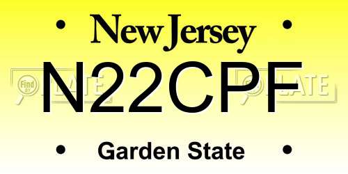 N22CPF New Jersey License Plate