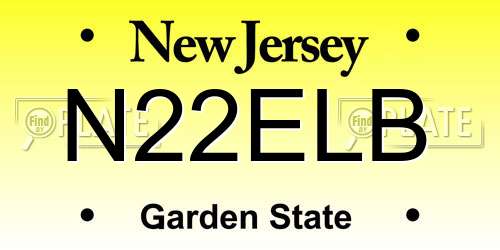 N22ELB New Jersey License Plate
