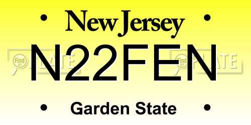 N22FEN New Jersey License Plate