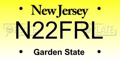N22FRL New Jersey License Plate