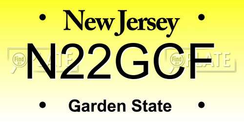 N22GCF New Jersey License Plate