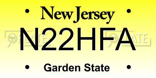 N22HFA New Jersey License Plate