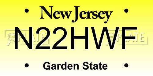 N22HWF New Jersey License Plate