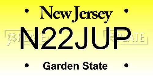 N22JUP New Jersey License Plate
