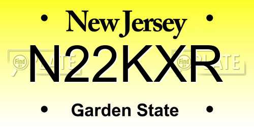 N22KXR New Jersey License Plate