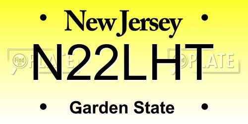 N22LHT New Jersey License Plate