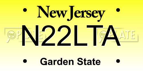 N22LTA New Jersey License Plate