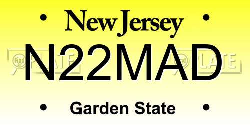 N22MAD New Jersey License Plate