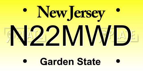 N22MWD New Jersey License Plate