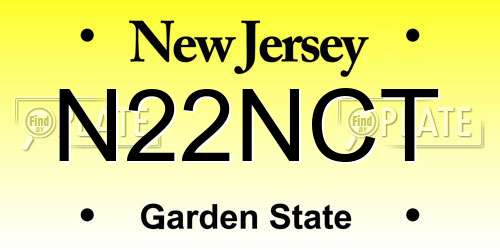 N22NCT New Jersey License Plate