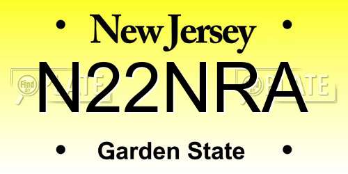 N22NRA New Jersey License Plate