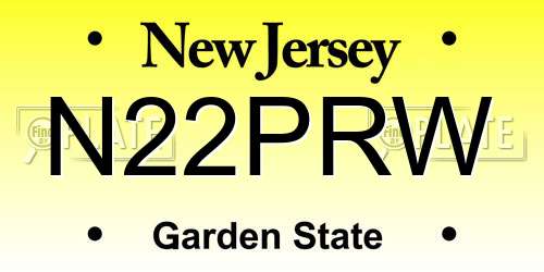N22PRW New Jersey License Plate