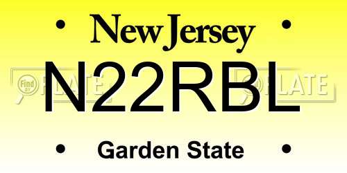 N22RBL New Jersey License Plate