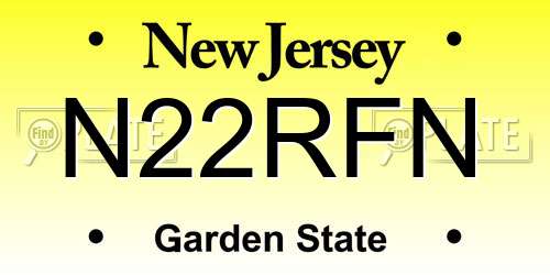 N22RFN New Jersey License Plate