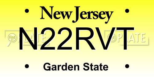 N22RVT New Jersey License Plate