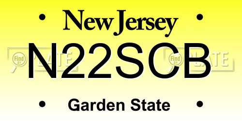N22SCB New Jersey License Plate