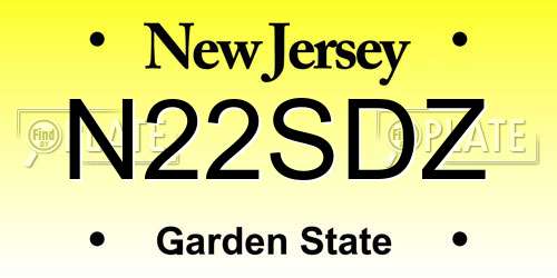 N22SDZ New Jersey License Plate