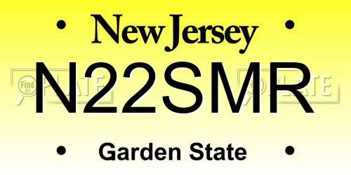 N22SMR New Jersey License Plate
