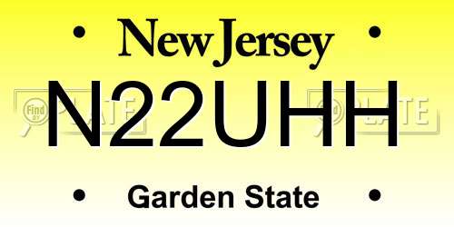 N22UHH New Jersey License Plate