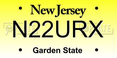 N22URX New Jersey License Plate