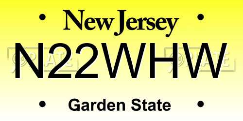 N22WHW New Jersey License Plate