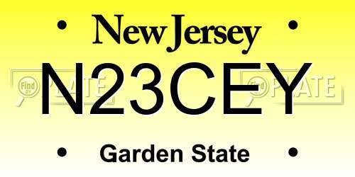 N23CEY New Jersey License Plate