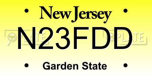 N23FDD New Jersey License Plate