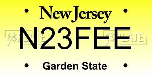 N23FEE New Jersey License Plate