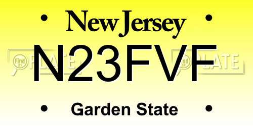 N23FVF New Jersey License Plate