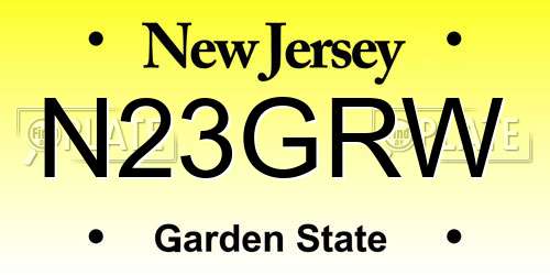 N23GRW New Jersey License Plate