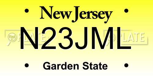 N23JML New Jersey License Plate