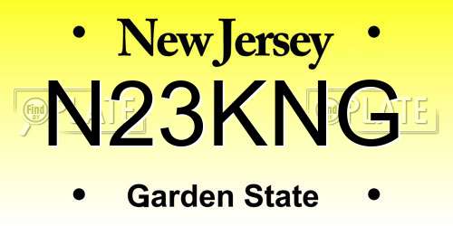 N23KNG New Jersey License Plate