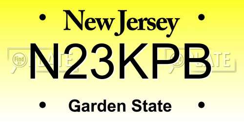 N23KPB New Jersey License Plate