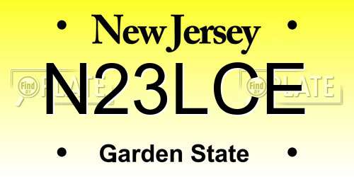 N23LCE New Jersey License Plate