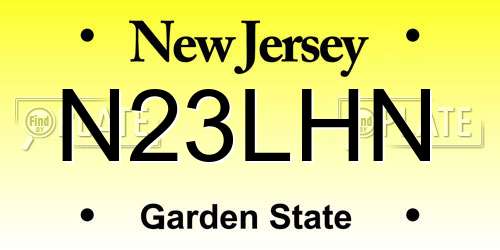 N23LHN New Jersey License Plate