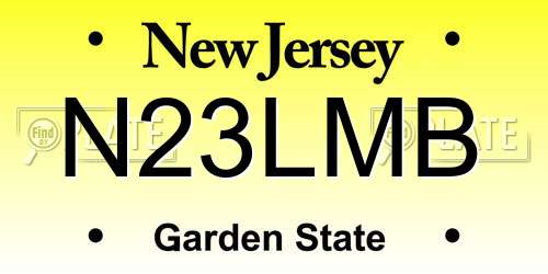 N23LMB New Jersey License Plate