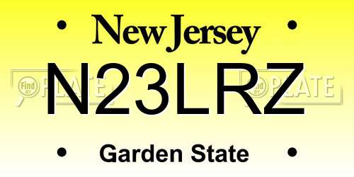 N23LRZ New Jersey License Plate