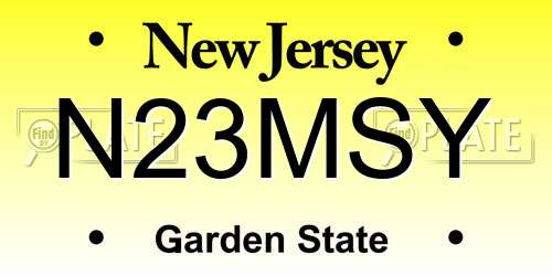 N23MSY New Jersey License Plate