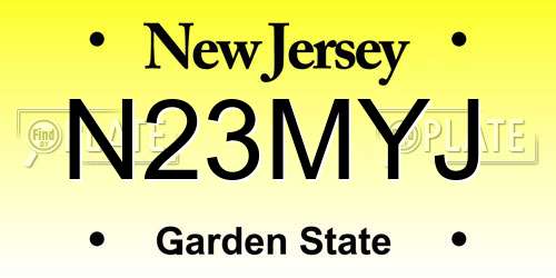 N23MYJ New Jersey License Plate