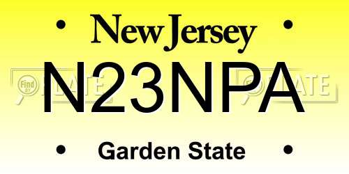 N23NPA New Jersey License Plate