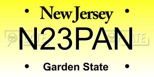 N23PAN New Jersey License Plate