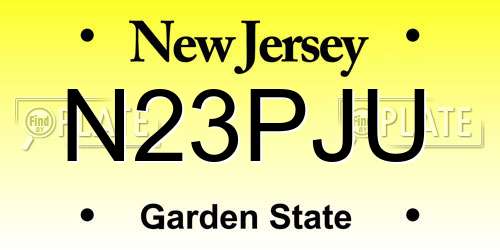 N23PJU New Jersey License Plate
