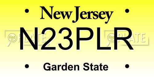 N23PLR New Jersey License Plate