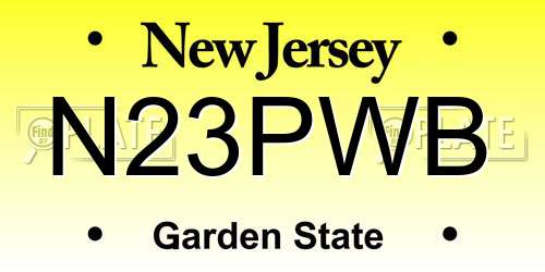 N23PWB New Jersey License Plate