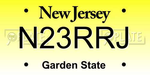 N23RRJ New Jersey License Plate
