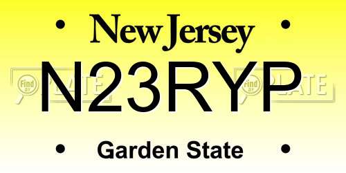 N23RYP New Jersey License Plate